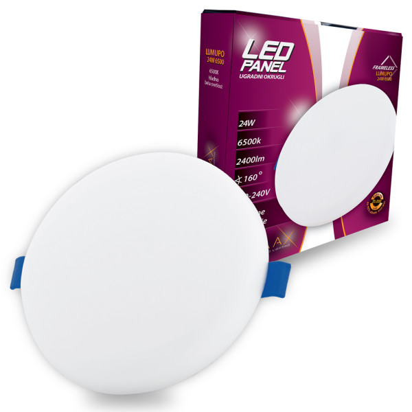 Led Panel High Lumen Frameless LUMUPO-24W 6500K Ugradni-Okrugli 2400 lm