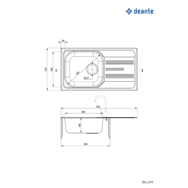 Deante sudopera Xylo 78/IXD/O/16 ZEX 3113