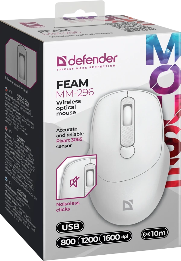 Bežični miš Defender Feam MM-296 beli
