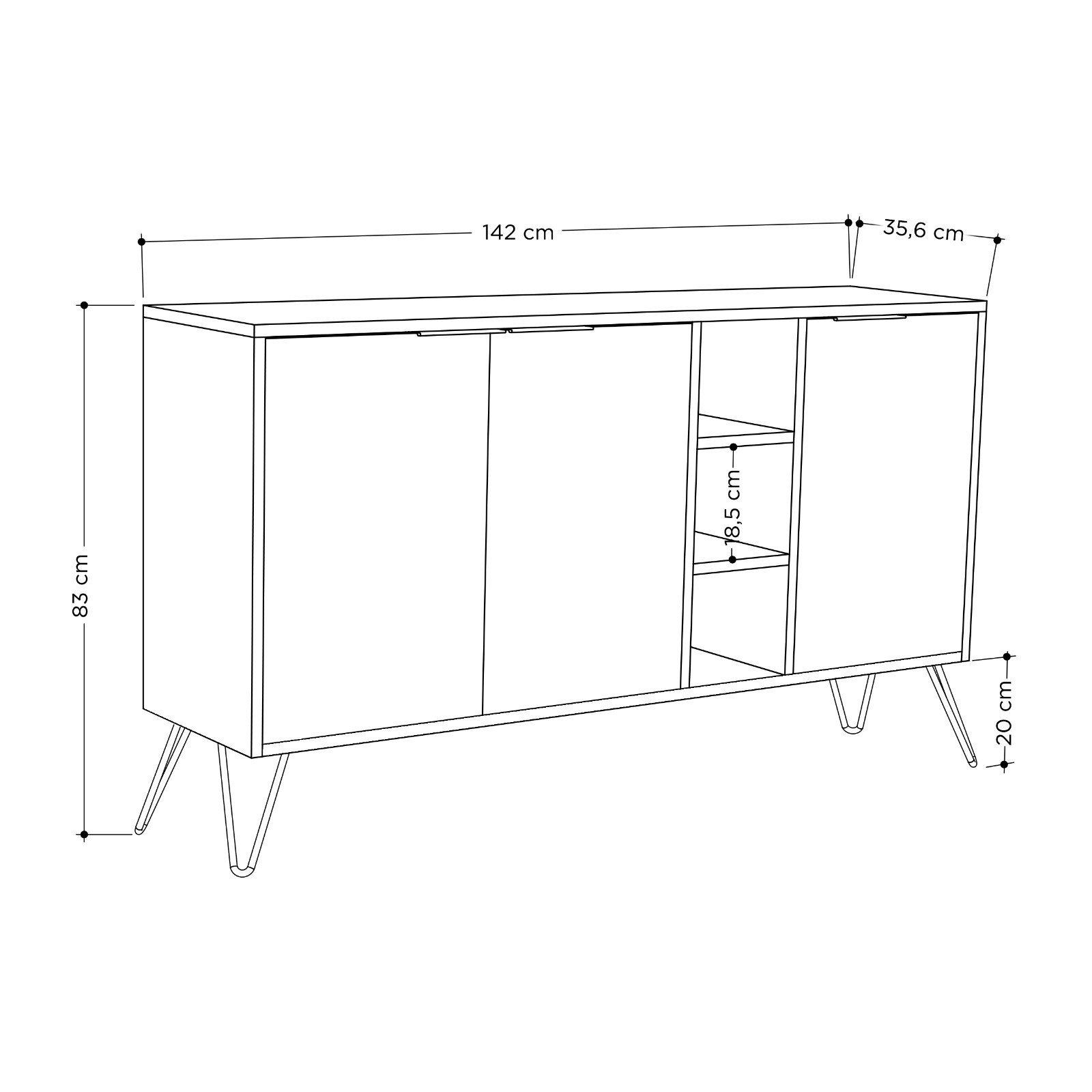 Konzolni sto Clara Console - Hrast, Antracit