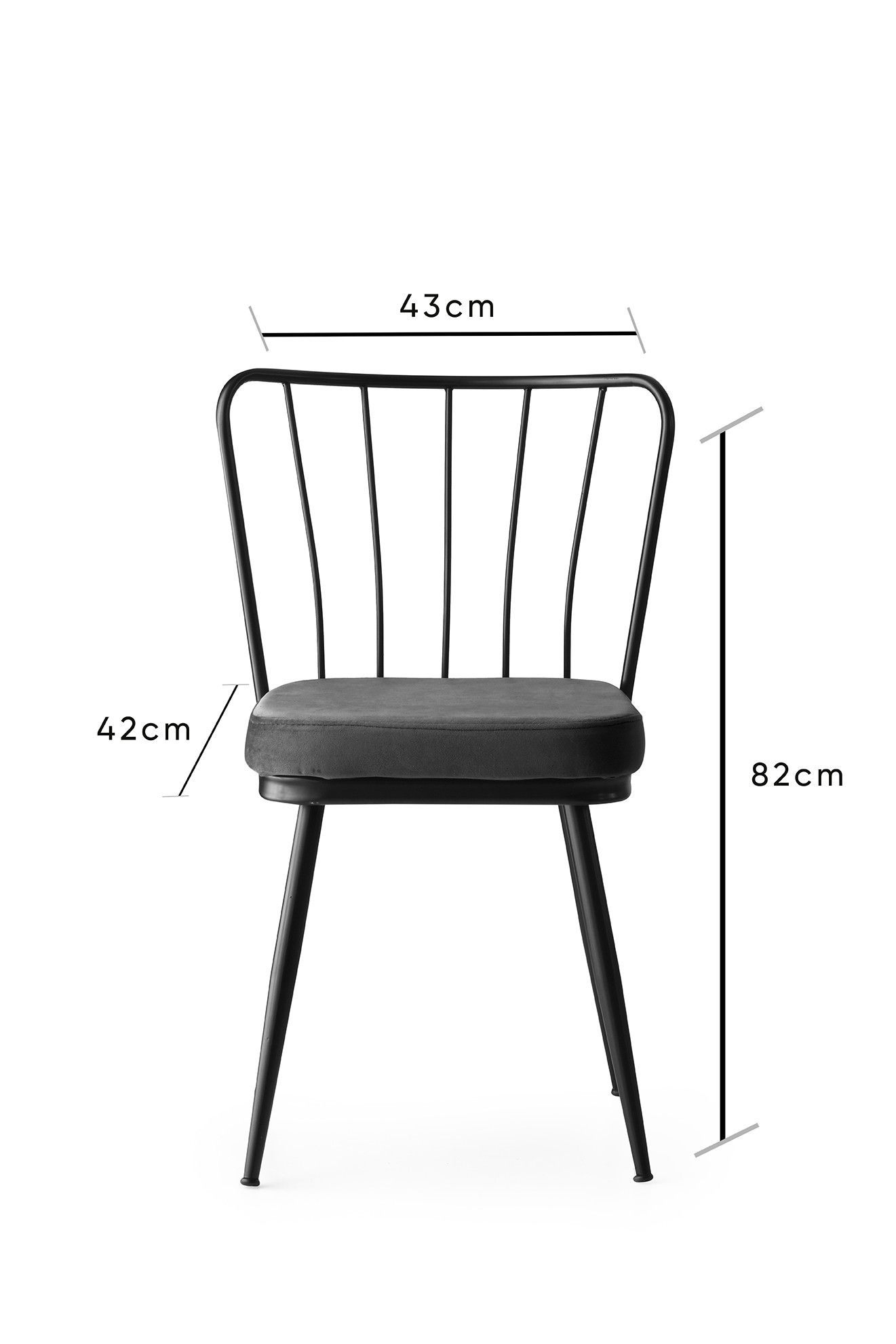Set stolica (4 komada) Yıldız - 942 V4 Crna
