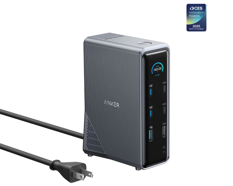 Prime Docking Stanica 160W, 14u1, Dual Display, siva