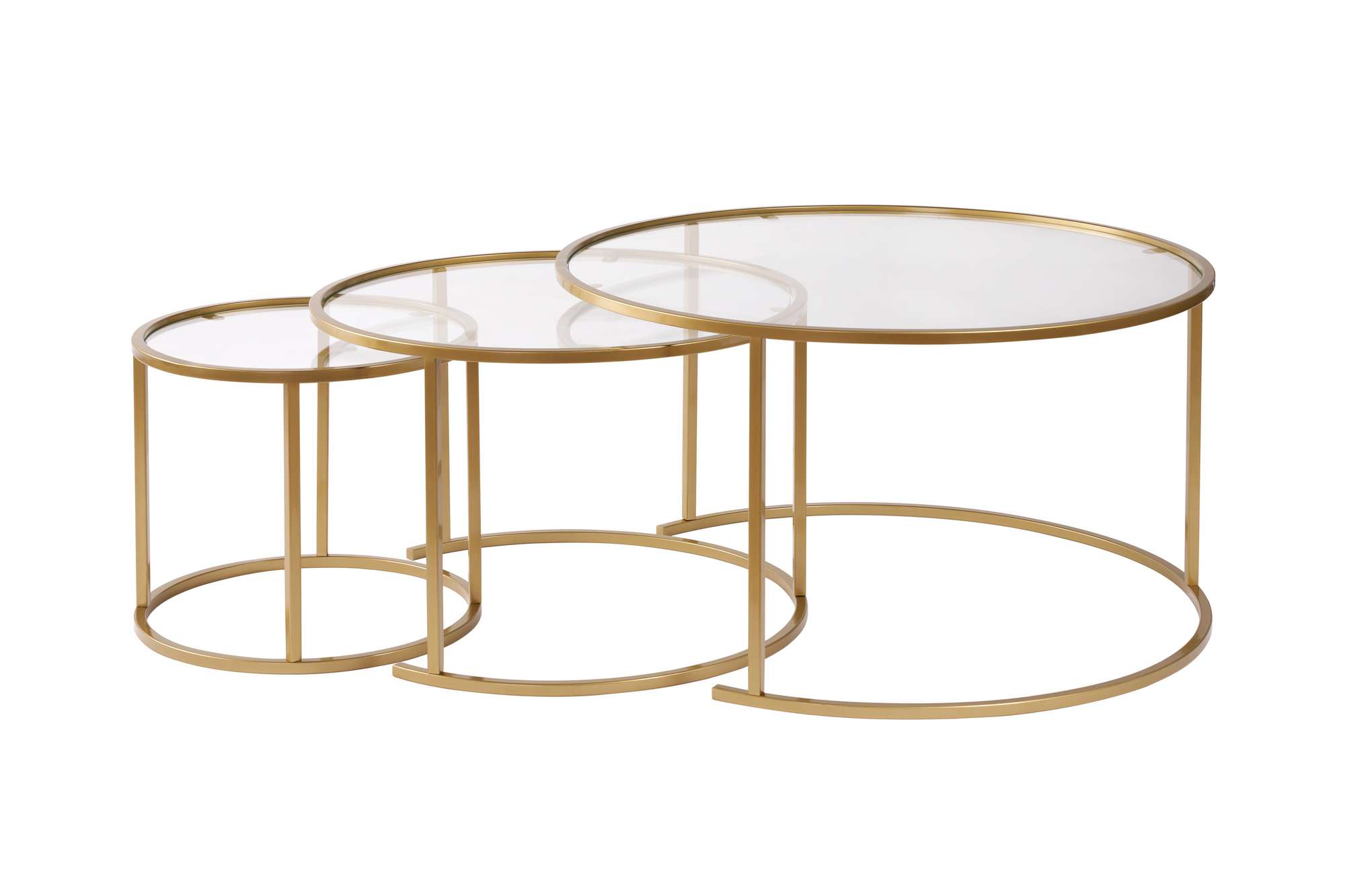 Set klub stolova Aurum - 80, 60, 42 - Zlatna, Providna