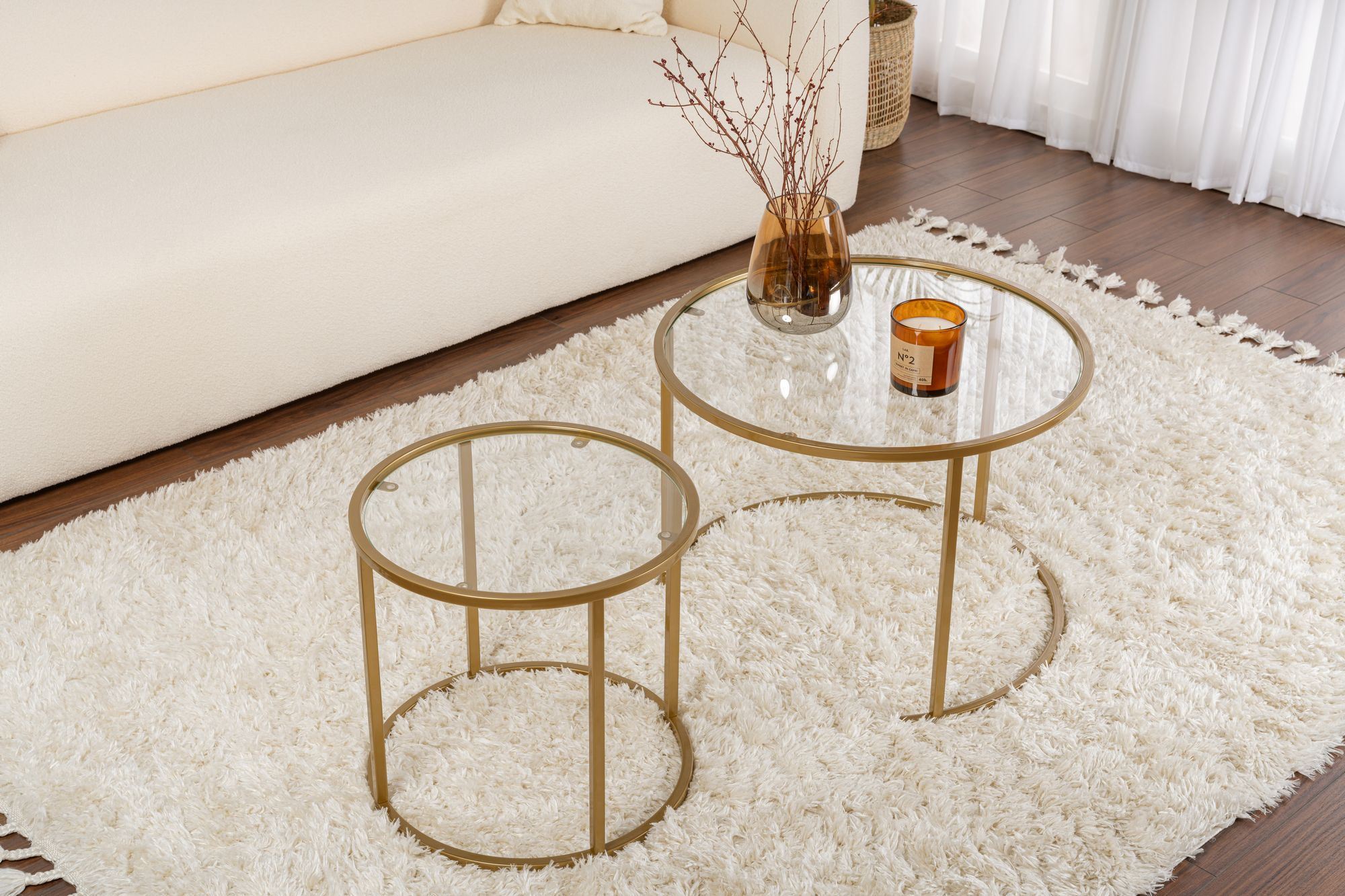 Set klub stolova Gold-Transparent-60-42 Zlatna