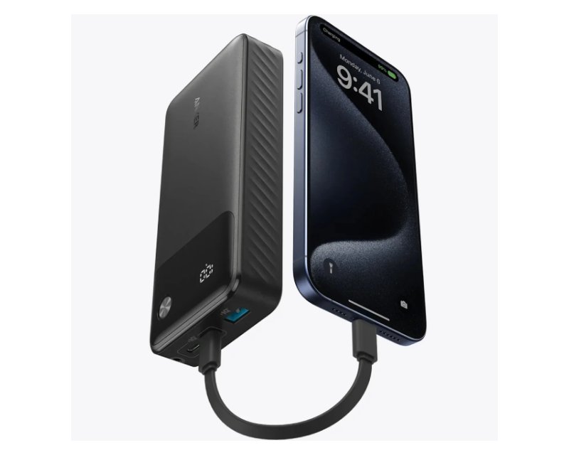 20000mAh, 30W, Power Bank crni