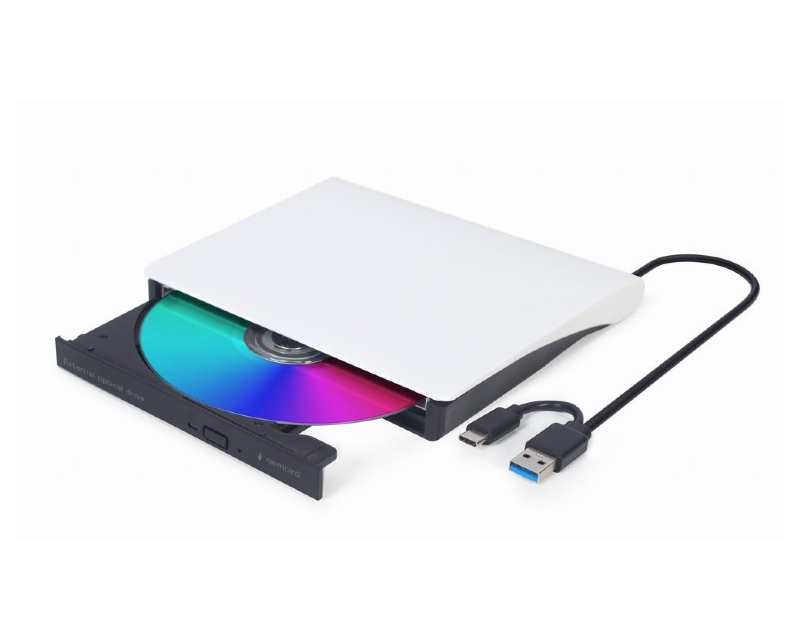 DVD-USB-03-BW DVD±RW USB + USB-C eksterni rezač belo-crni