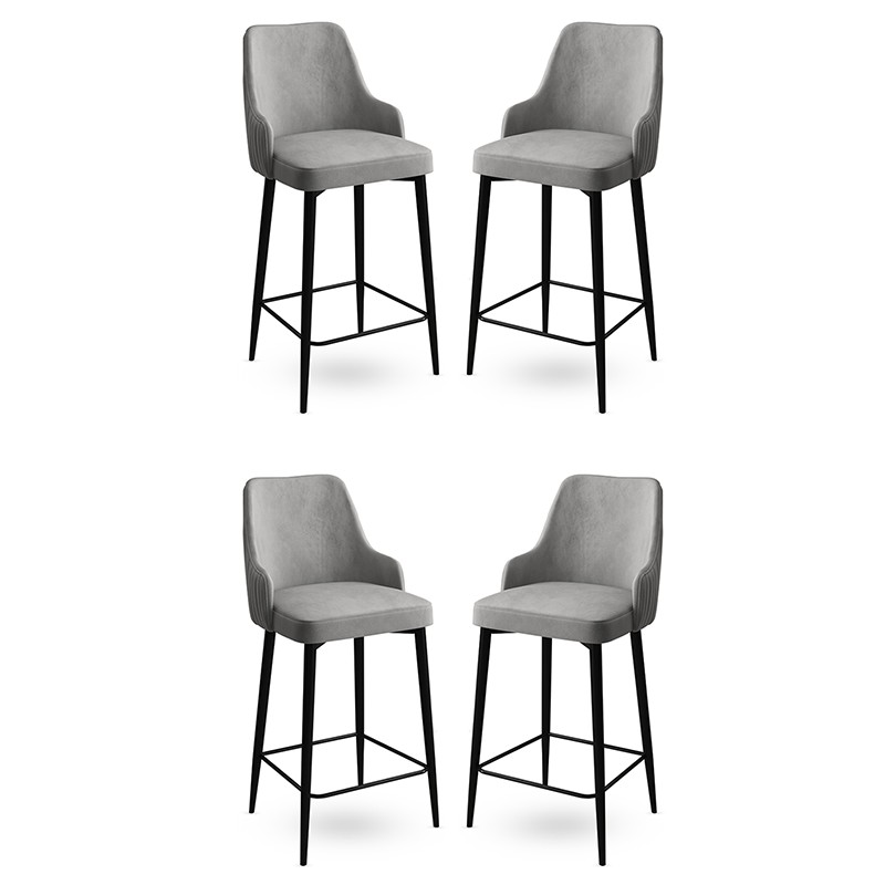 Set barskih stolica (4 komada) Enox - Siva, Crna