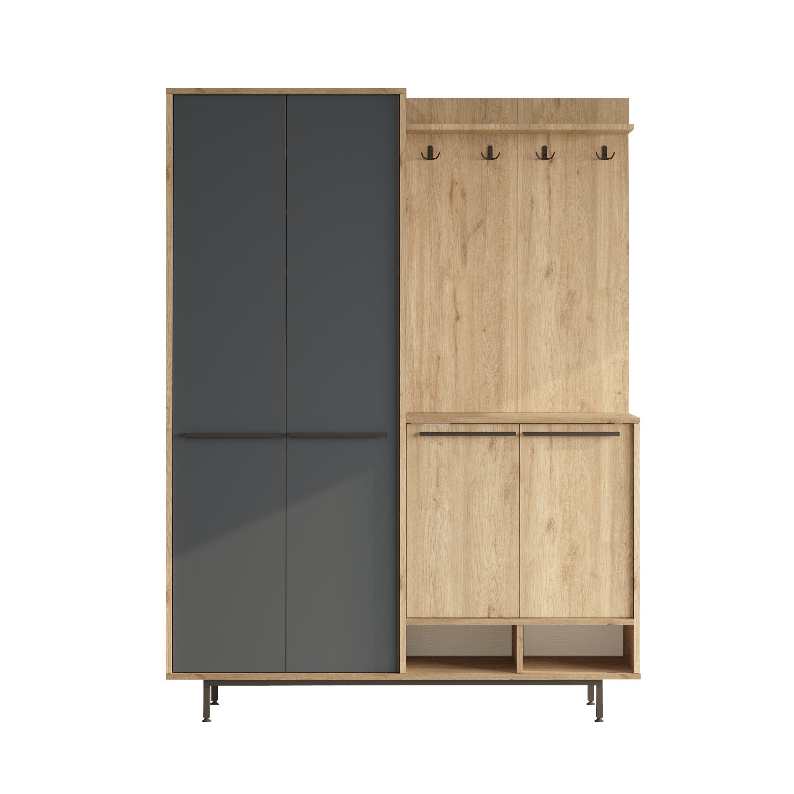 Garderober za predsoblje OS1-SA Hrast, Antracit