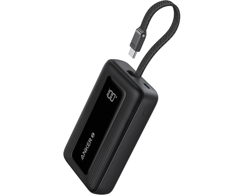 Zolo 20000mAh, 22.5W, sa ugrađenim USB-C kablom, Power Bank crni