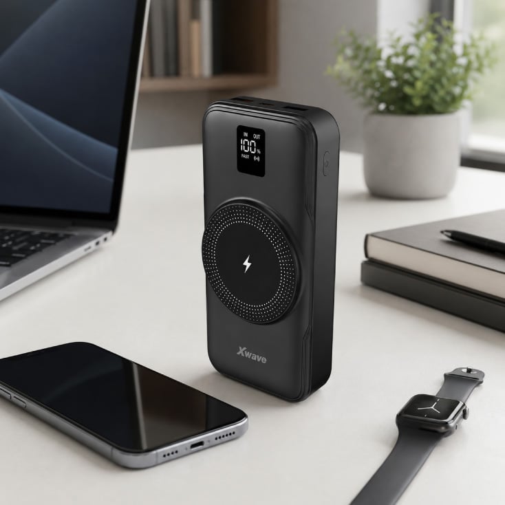 Xwave Power bank eksterna baterija 20000mAh/20W/15W wireless/PD/QC3.0 (crna)