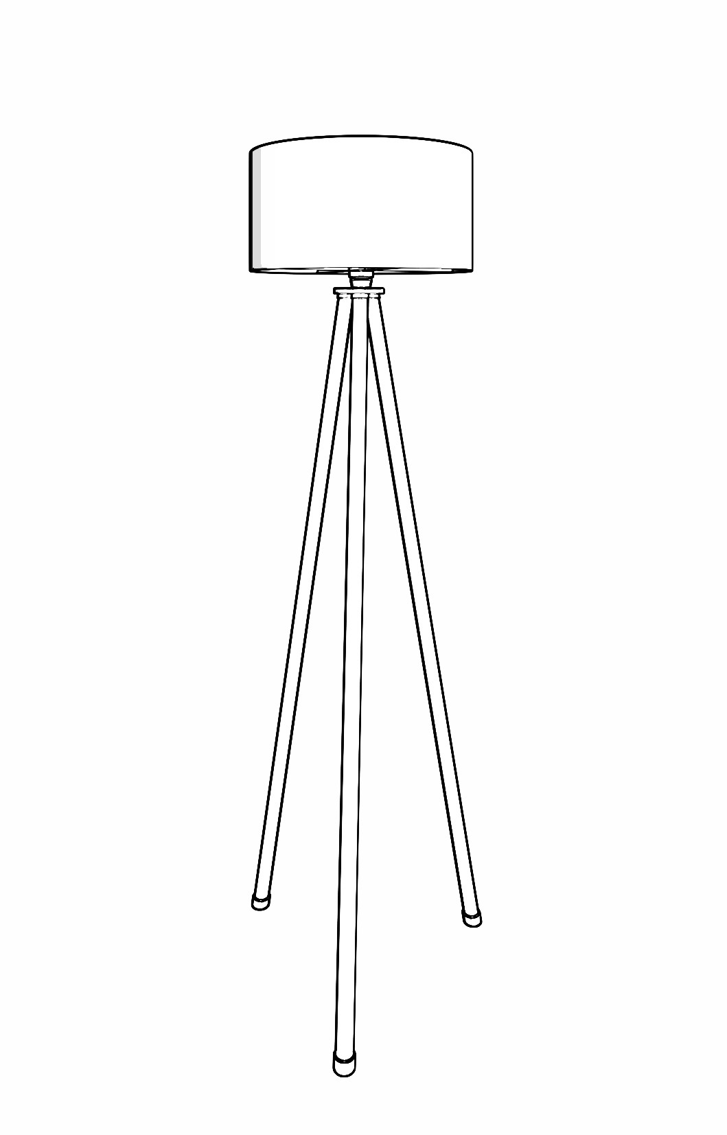 Podna lampa KS-11101 Krem, Crna