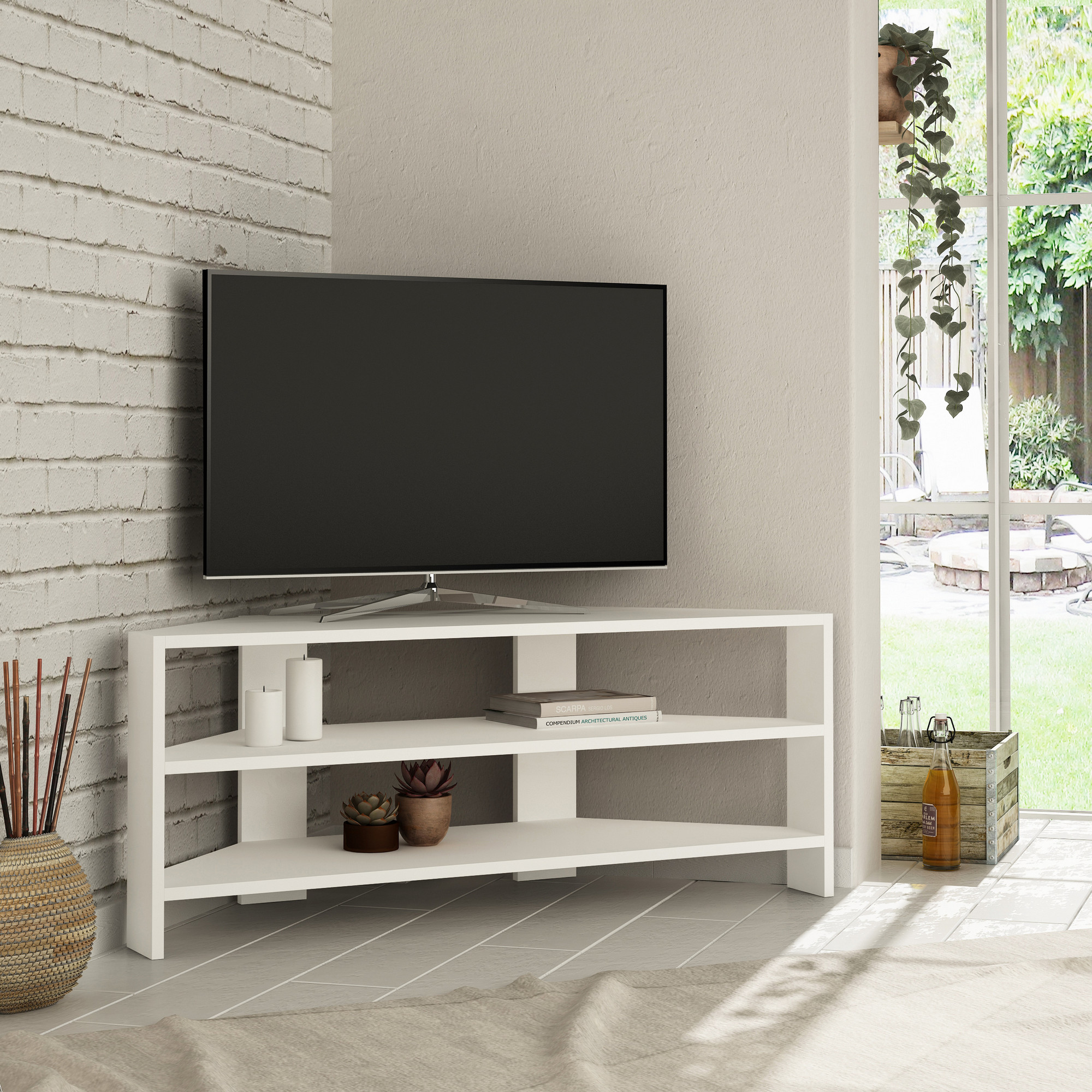 TV komoda Thales Corner - Bela