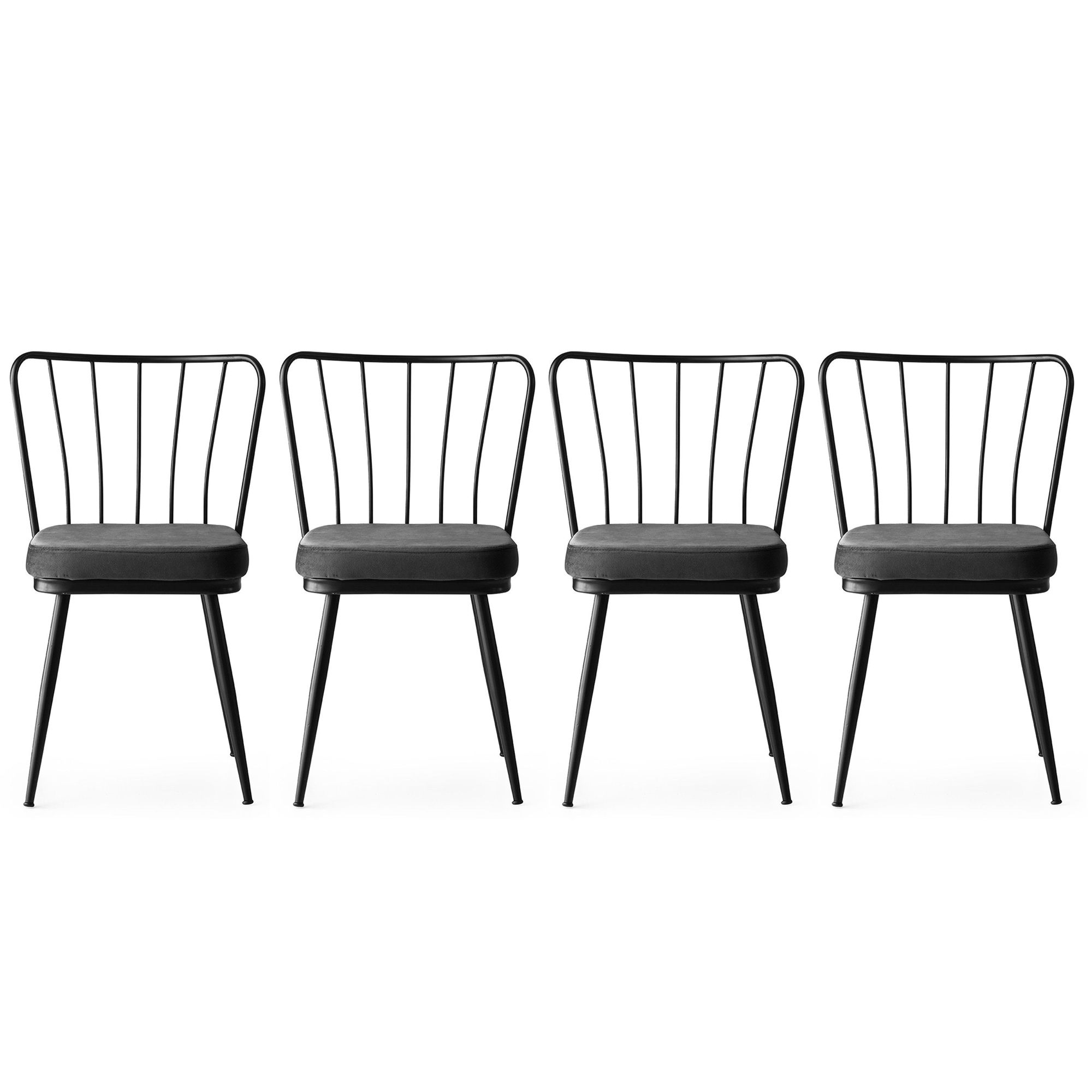Set stolica (4 komada) Yıldız - 942 V4 Crna