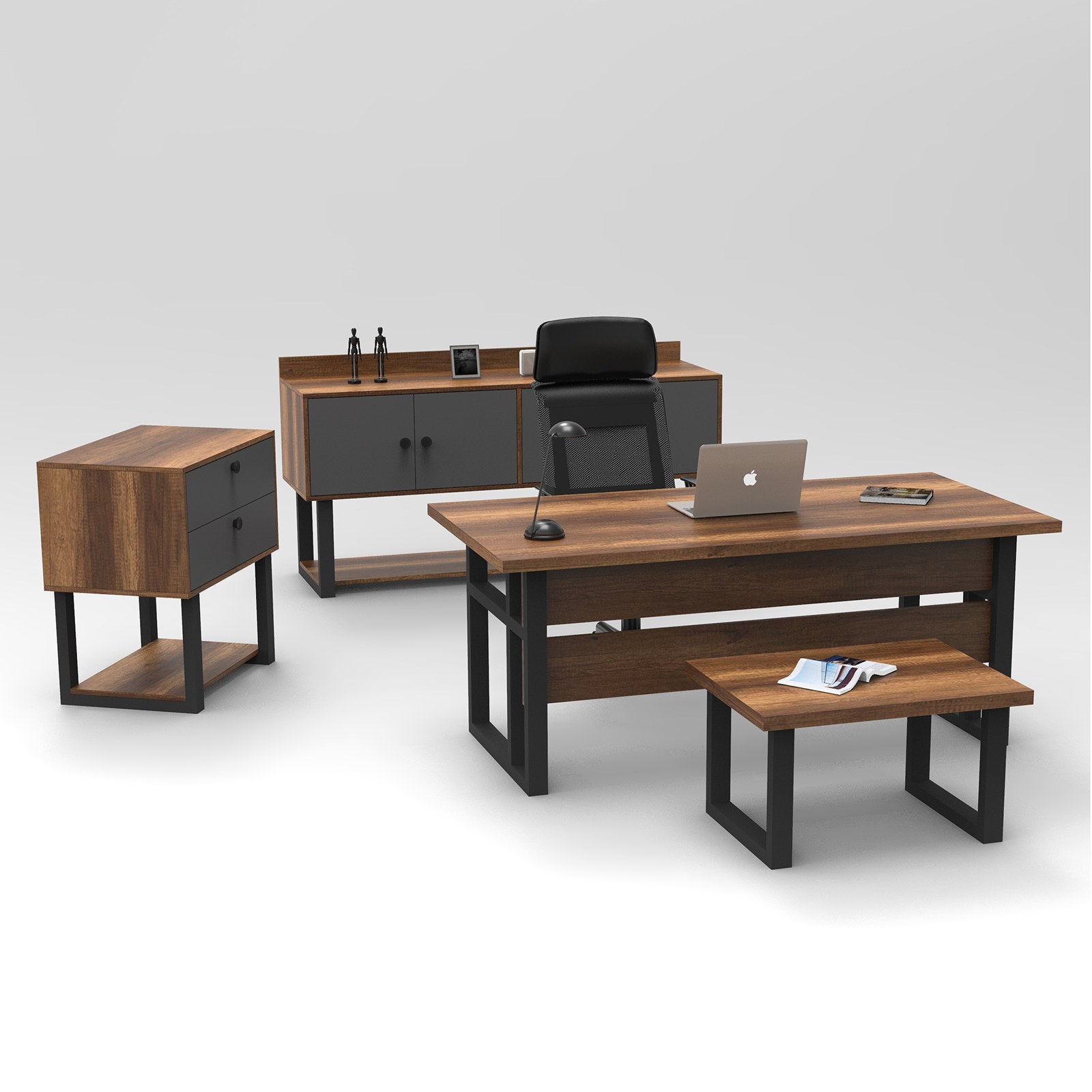 Set kancelarijskog nameštaja Mn09-Ba Barok, Antracit