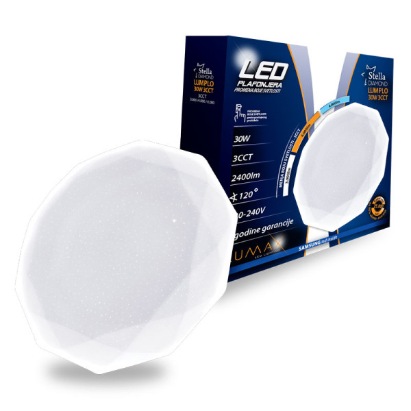 Led Plafonjera STELLA LUMPLO-30W 3CCT (6000/4000/3000K) 2400lm 330X68