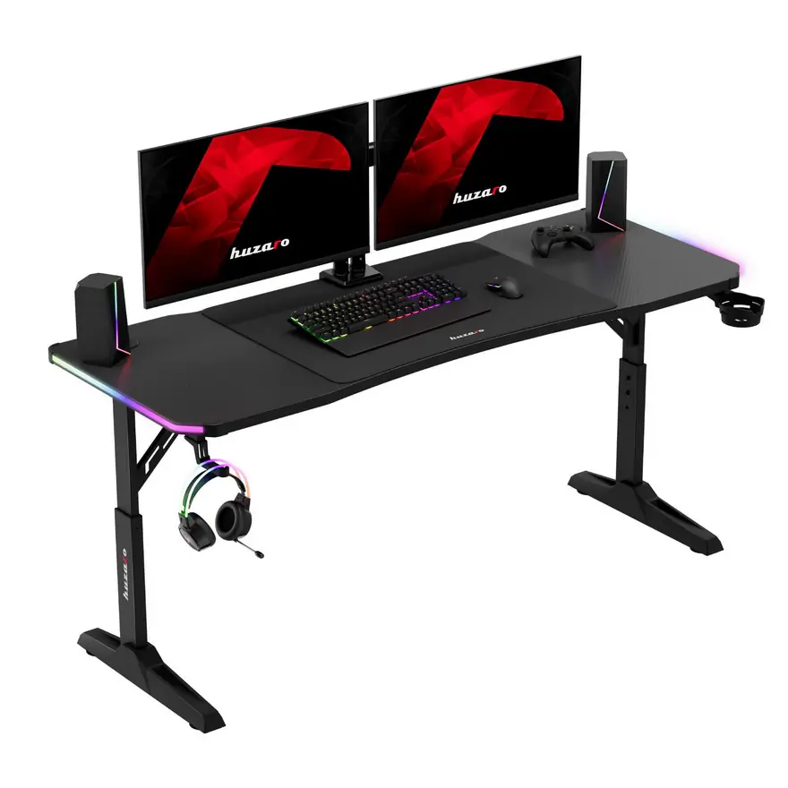 Huzaro Hero 4.6 Crni RGB Podesivi Gaming sto 160x60cm