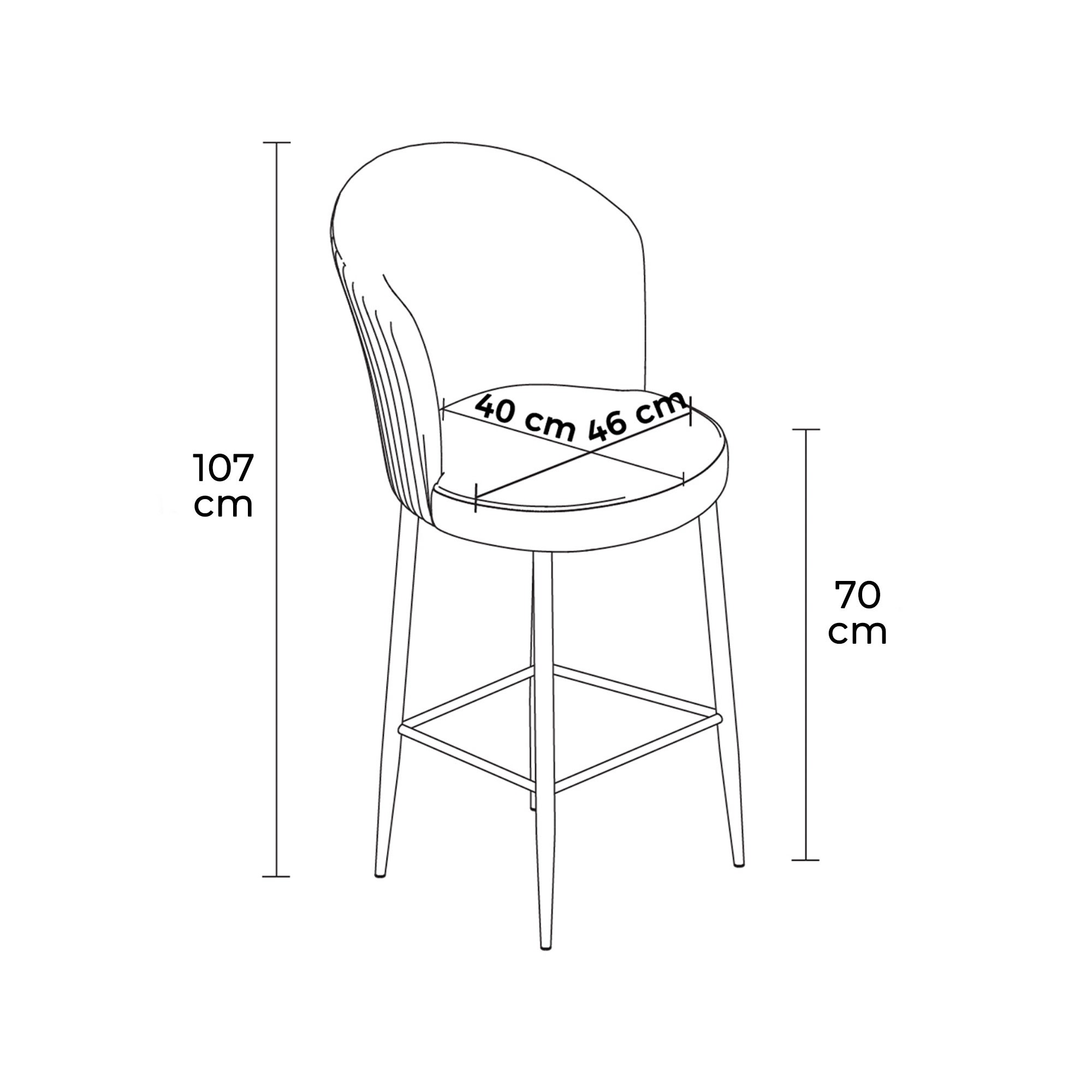 Set barskih stolica (2 komada) Fora - Siva, Crna