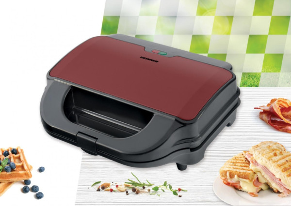 Aparat za sendviče HEINNER SM-2H900BKS 900W/2 ploče/28x15cm/bordo