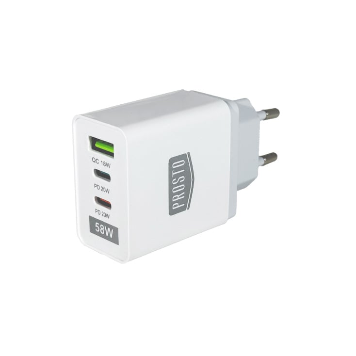 Univerzalni USB brzi punjač 58W 2xUSB-C PD + USB-A QC 3.0