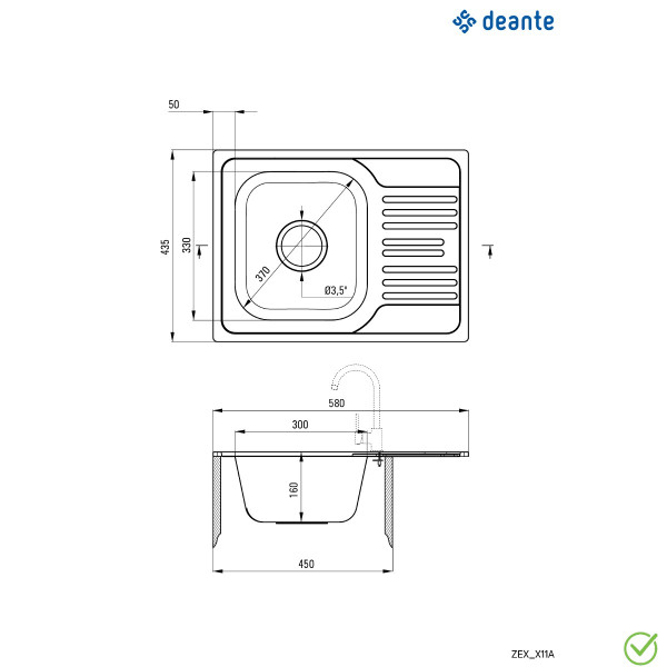 Deante sudopera Xylo 58/IX/O ZEX 011A
