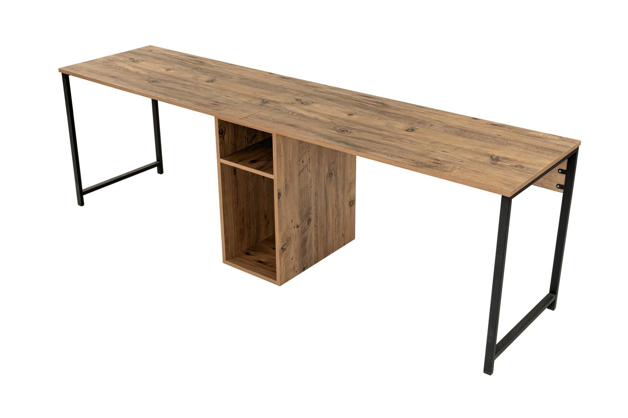 Radni sto Twin Study Desk - Atlantik bor, Crna