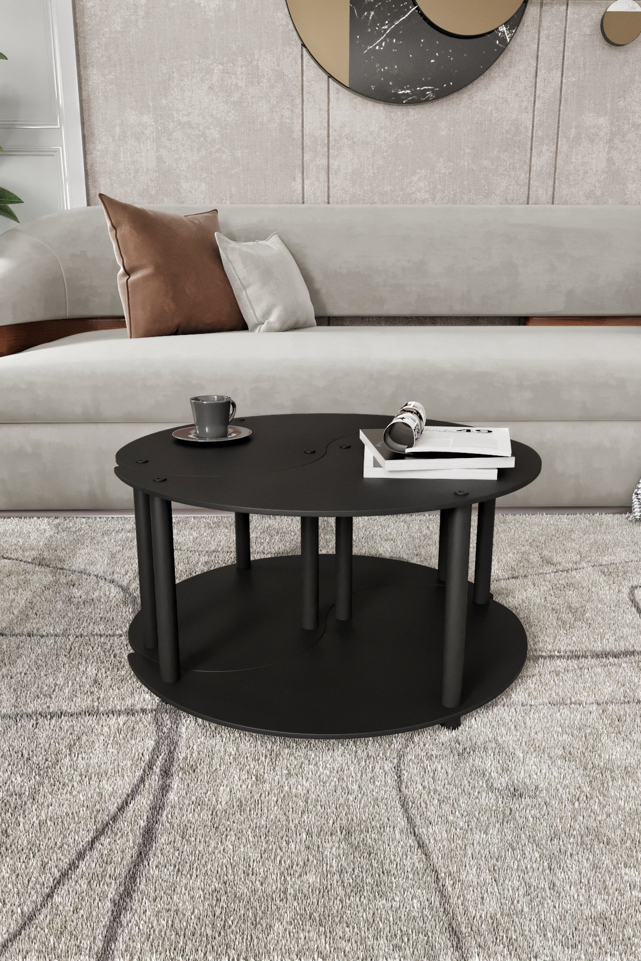 Set klub stolova Yin Yang 2 - Crna