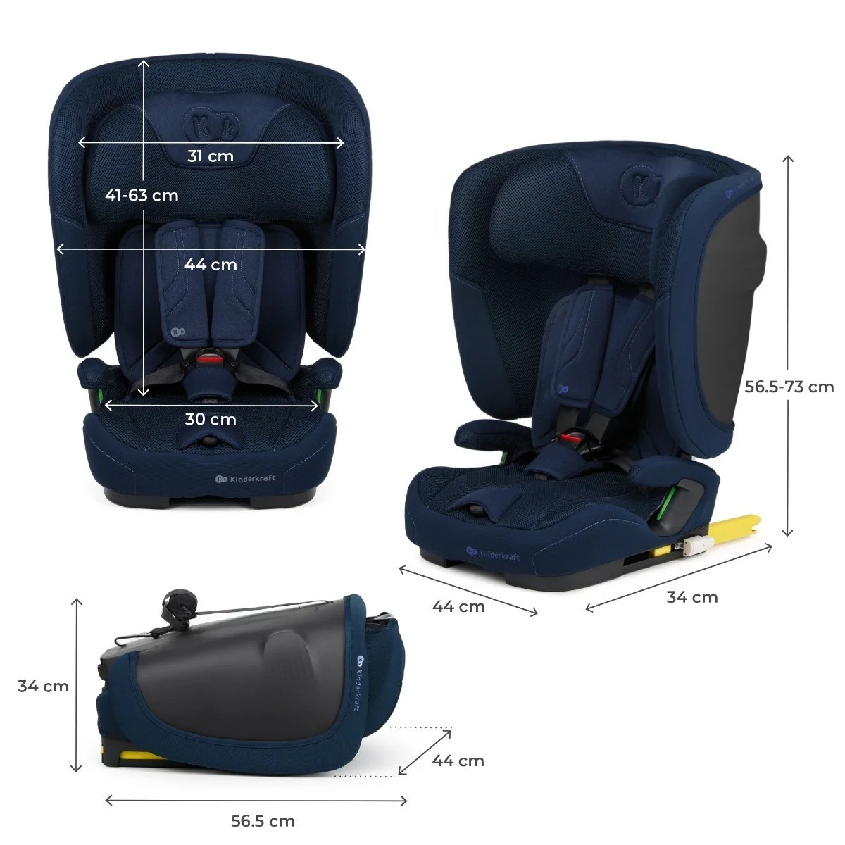 KINDERKRAFT AUTOSEDISTE FIX2GO I-SIZE 76-150CM NAVY