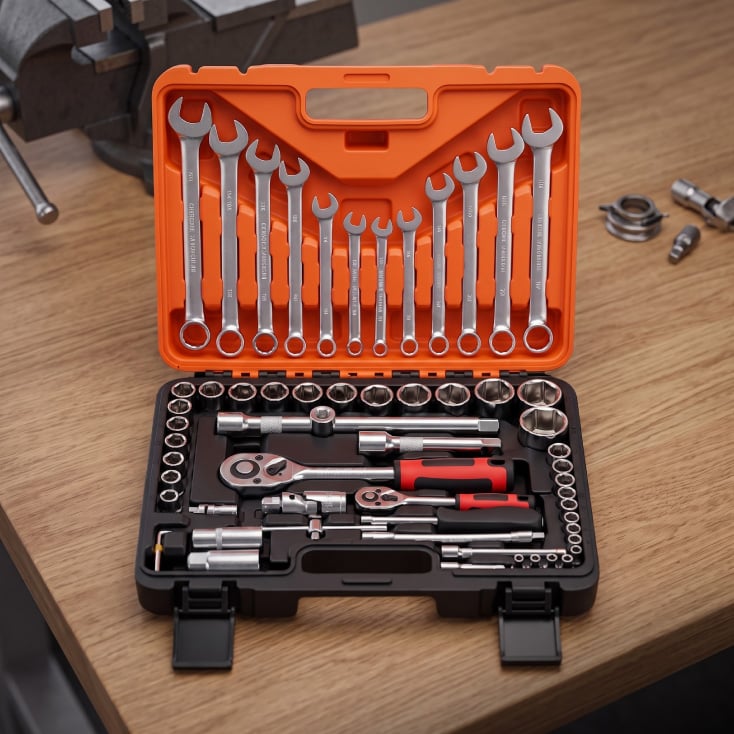 NEXSAS set nasadnih ključeva, 61 komad, 1/2" i 1/4"
