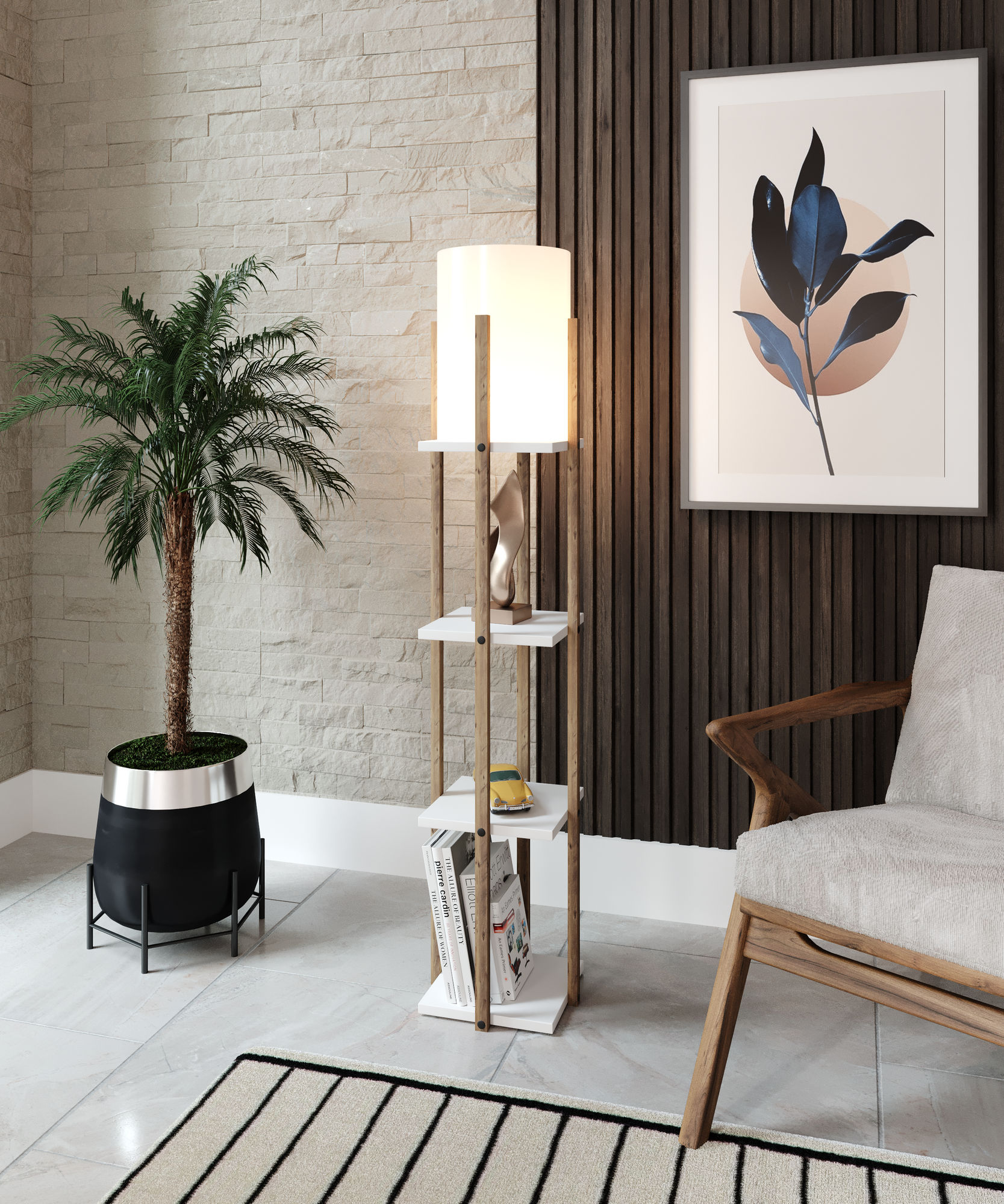 Podna lampa Nora - Bela