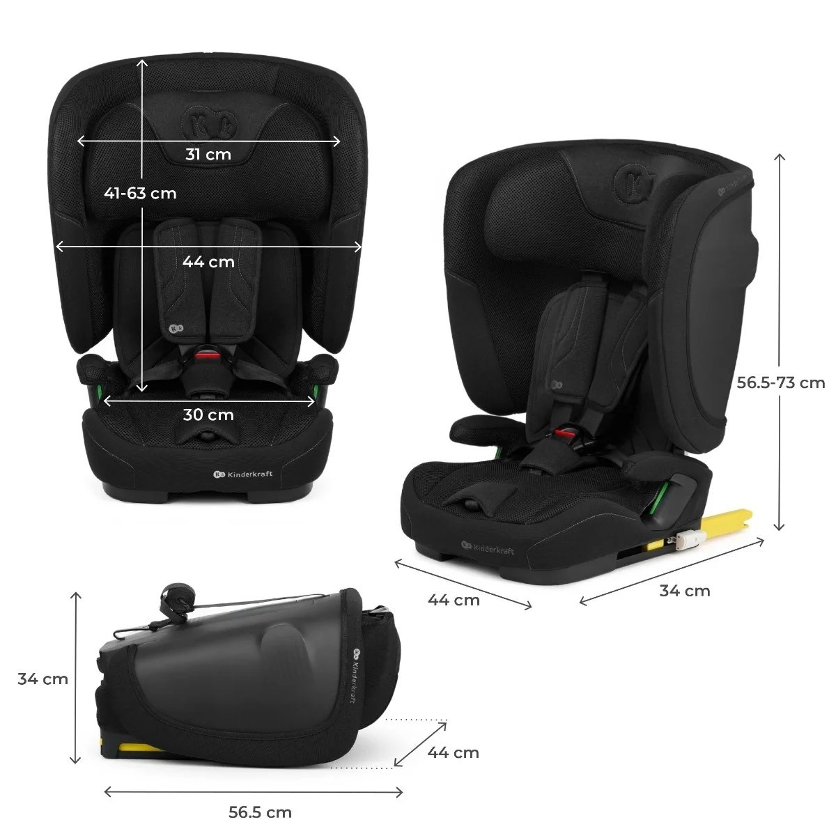 KINDERKRAFT AUTOSEDISTE FIX2GO I-SIZE 76-150CM BLACK