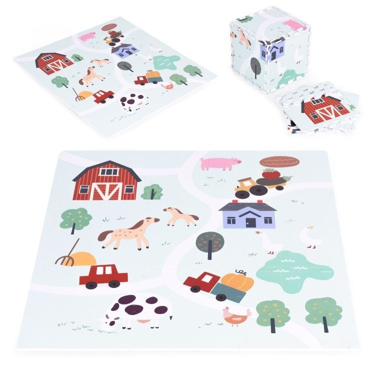 Velika podloga za igru EVA FOAM Farma 01 90.5x90.5 cm 21 deo ECOTOYS