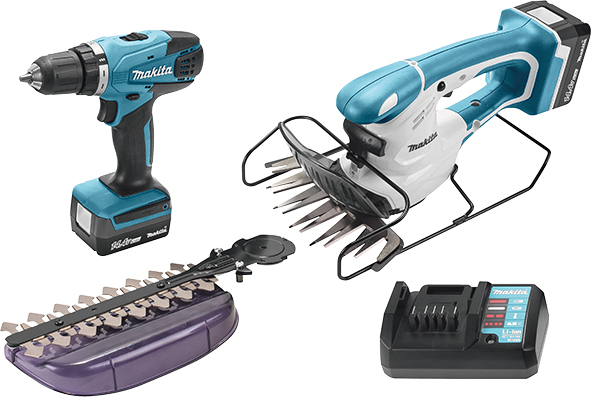 Makita Set aku (HP347 + JV143D + BL1415Gx2 + DC18WA) DK14004X1