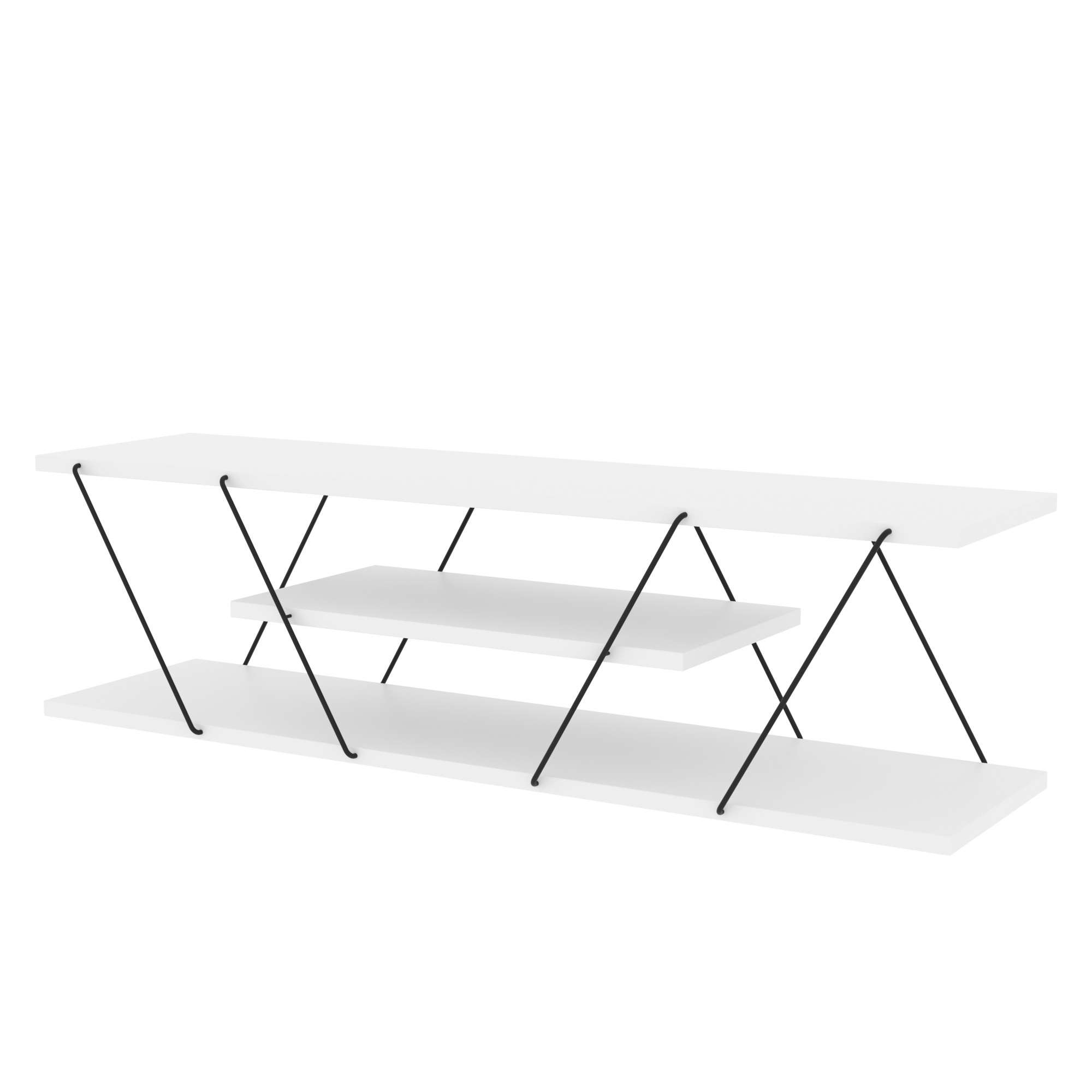 TV komoda Canaz v2 - Bela, Crna
