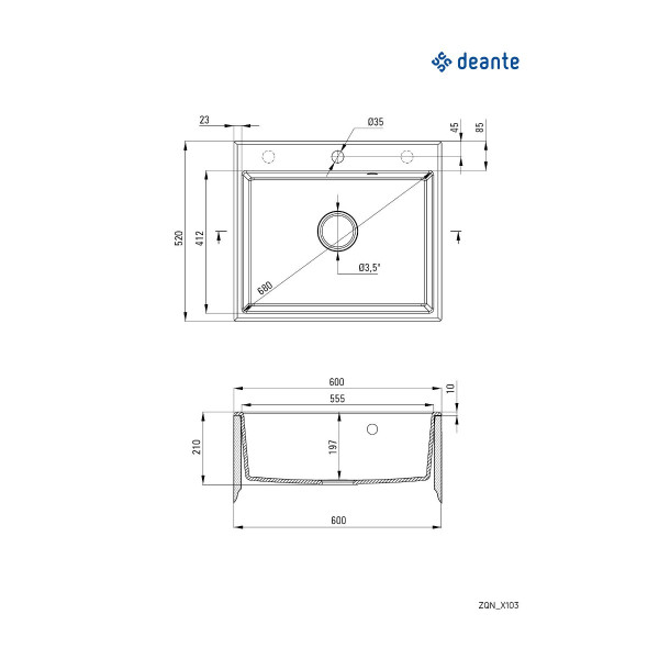 Deante Sudopera Andante 60/MGR ZQN S103