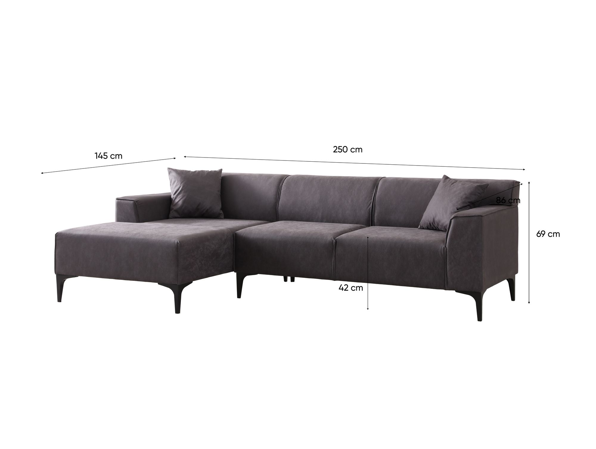 Ugaona garnitura New Petra L Corner - Antracit