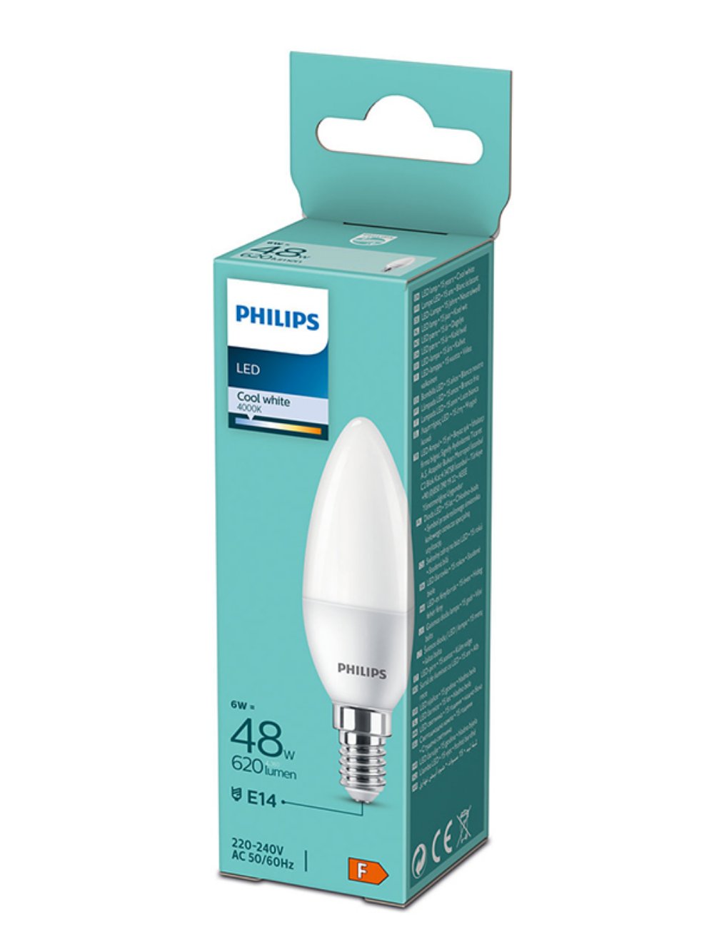 PS777 Philips LED sijalica 6W (48W) B35 E14 CW 4000K FR ND 1PF/12-DISC
