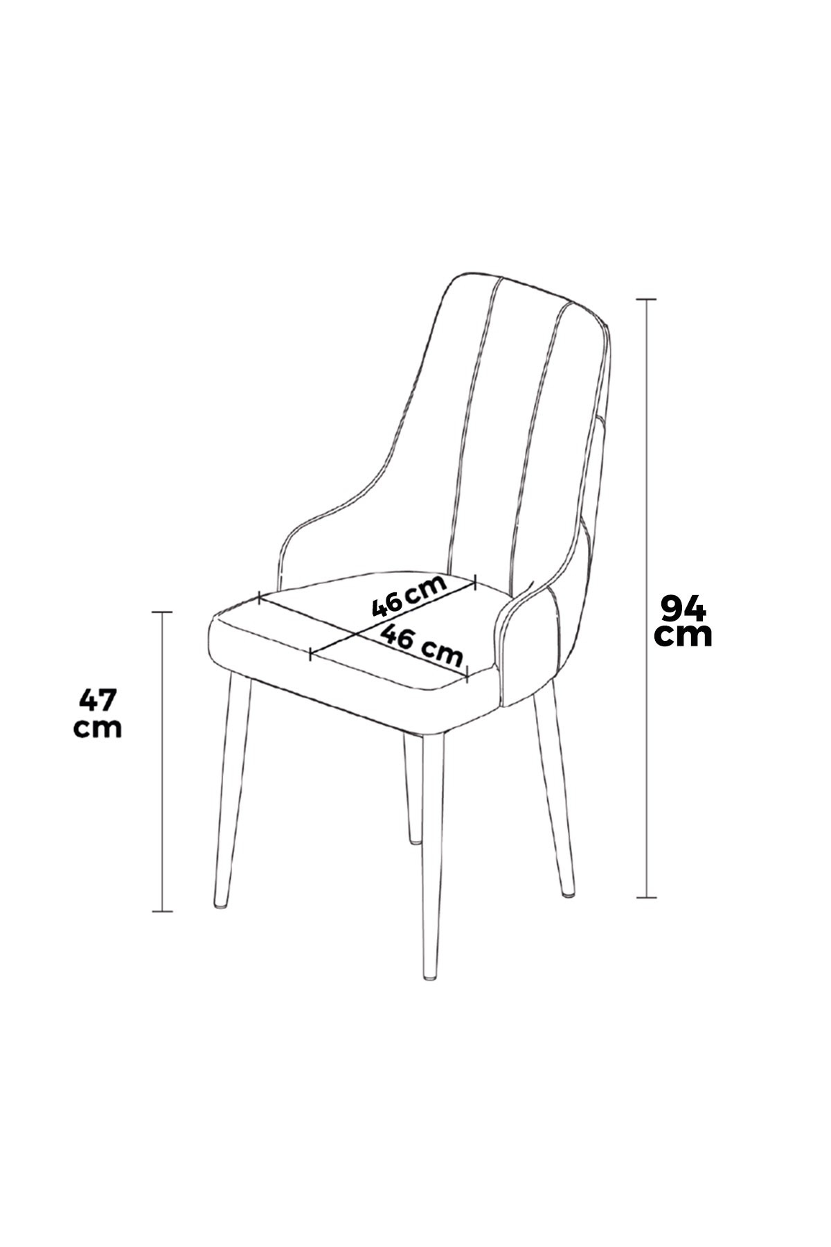 Set stolica (4 komada) Newa - Kapućino, Braon