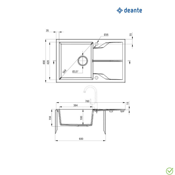 Deante Sudopera Andante 78/BL/O ZQN 2113