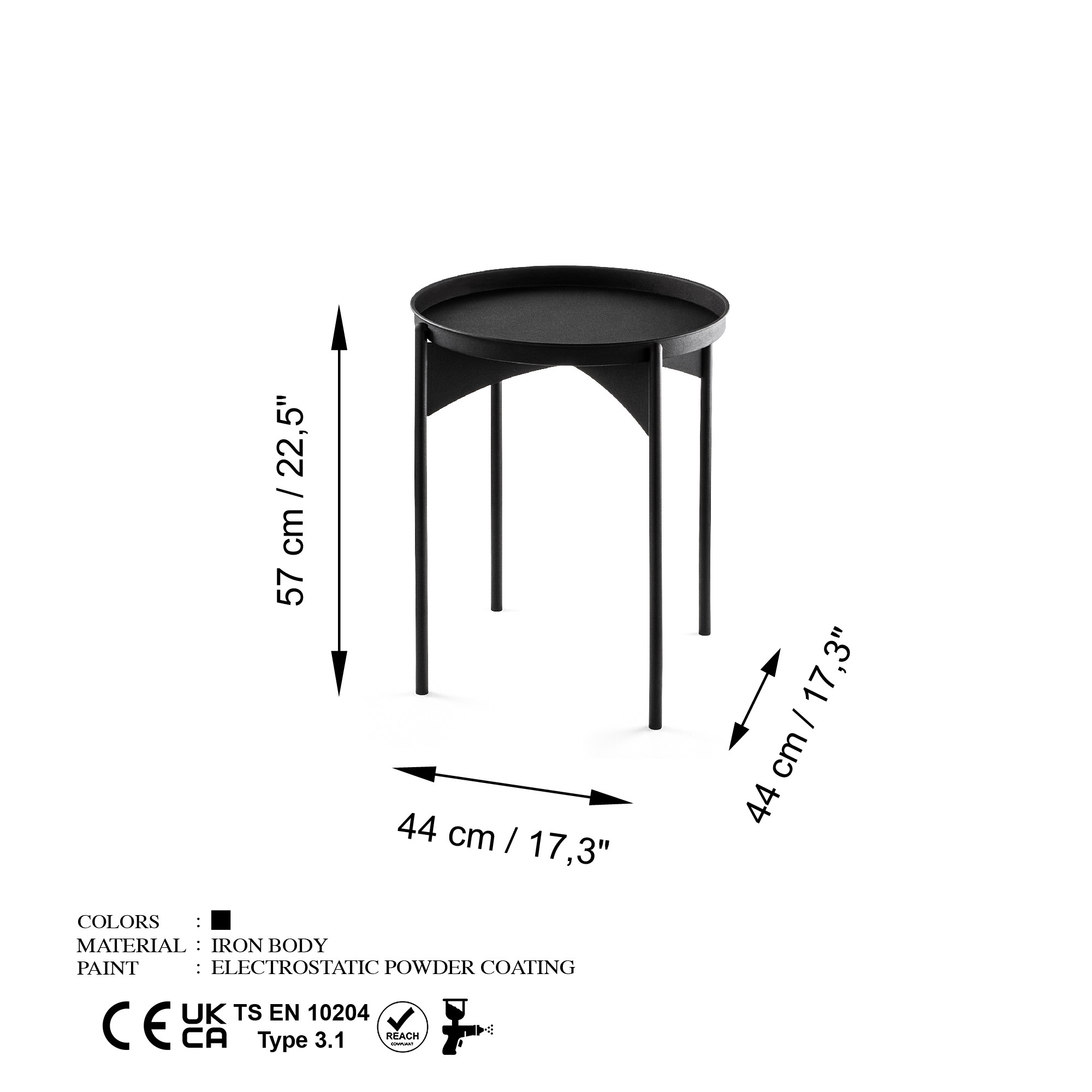 Klub sto Shb-002-A Crna