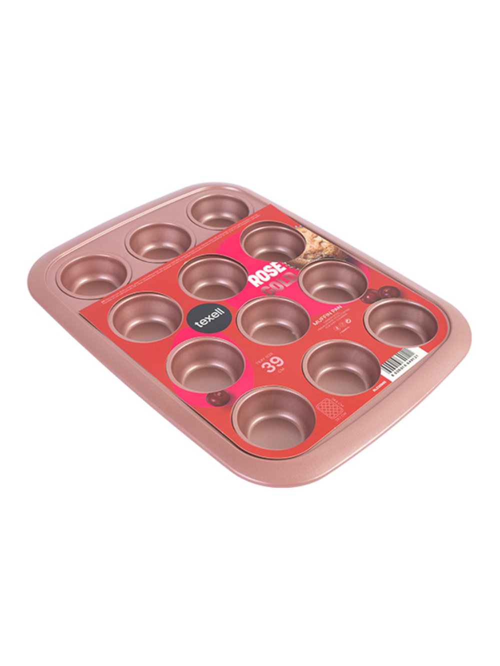 Modla za mafine i projice 12 rupa Rose Gold Texell TPRG-M320