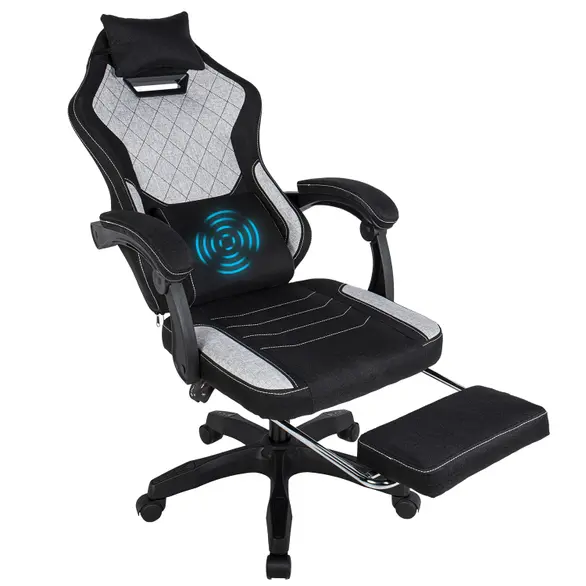 Trick Romb 1 gaming stolica sa masažerom i dodatkom za noge - crna