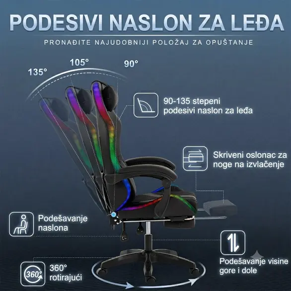 TRICK THE MAGIC gaming stolica - RGB