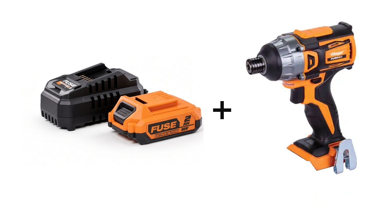 VILLAGER Akumulatorski brushless udarni zavrtač FUSE VLP 5420 + poklon FUSE set baterija 2.0Ah + 2,4A punjač