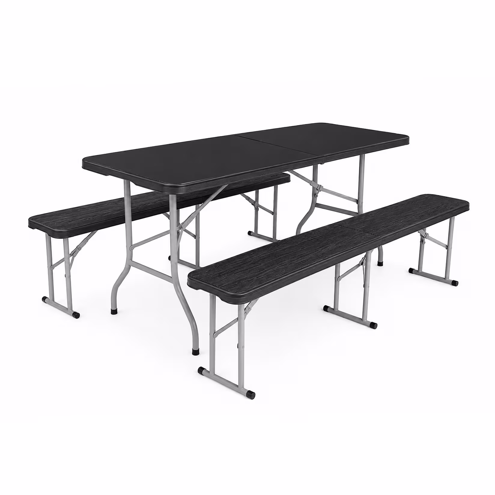 Aga Sto sa Dve Klupe 180cm Crni