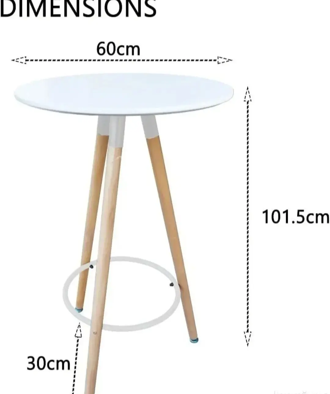 Barski Sto Beli 60 cm