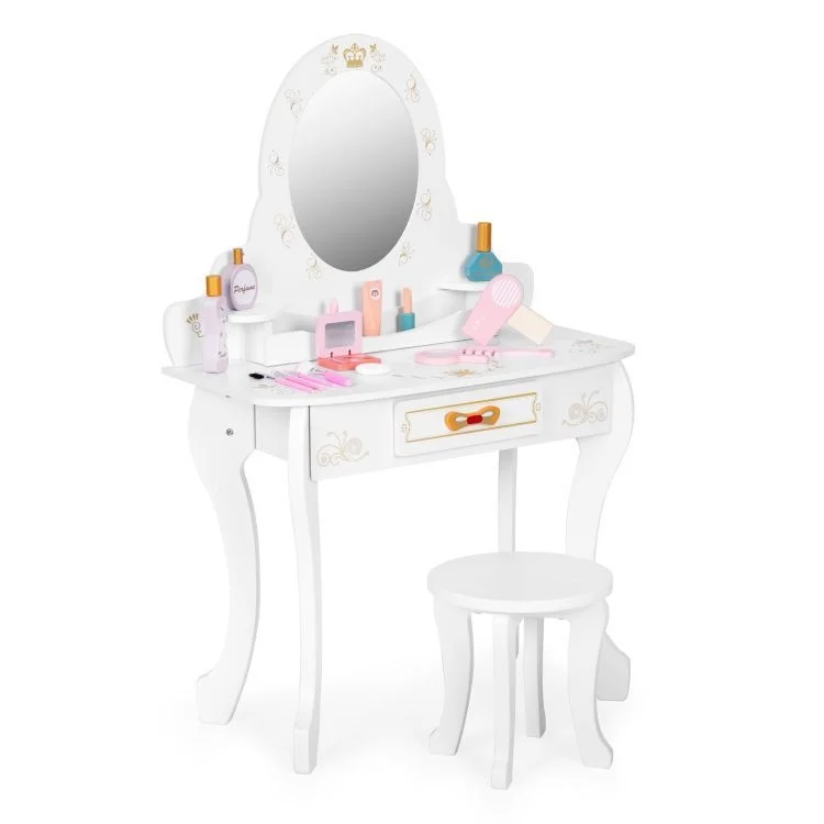Dečji sto za šminkanje sa ogledalom i roze dodacima ECOTOYS